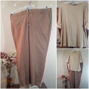 Ralph Lauren Cotton Top 3X + Lane Bryant Allie Pants Sz 22